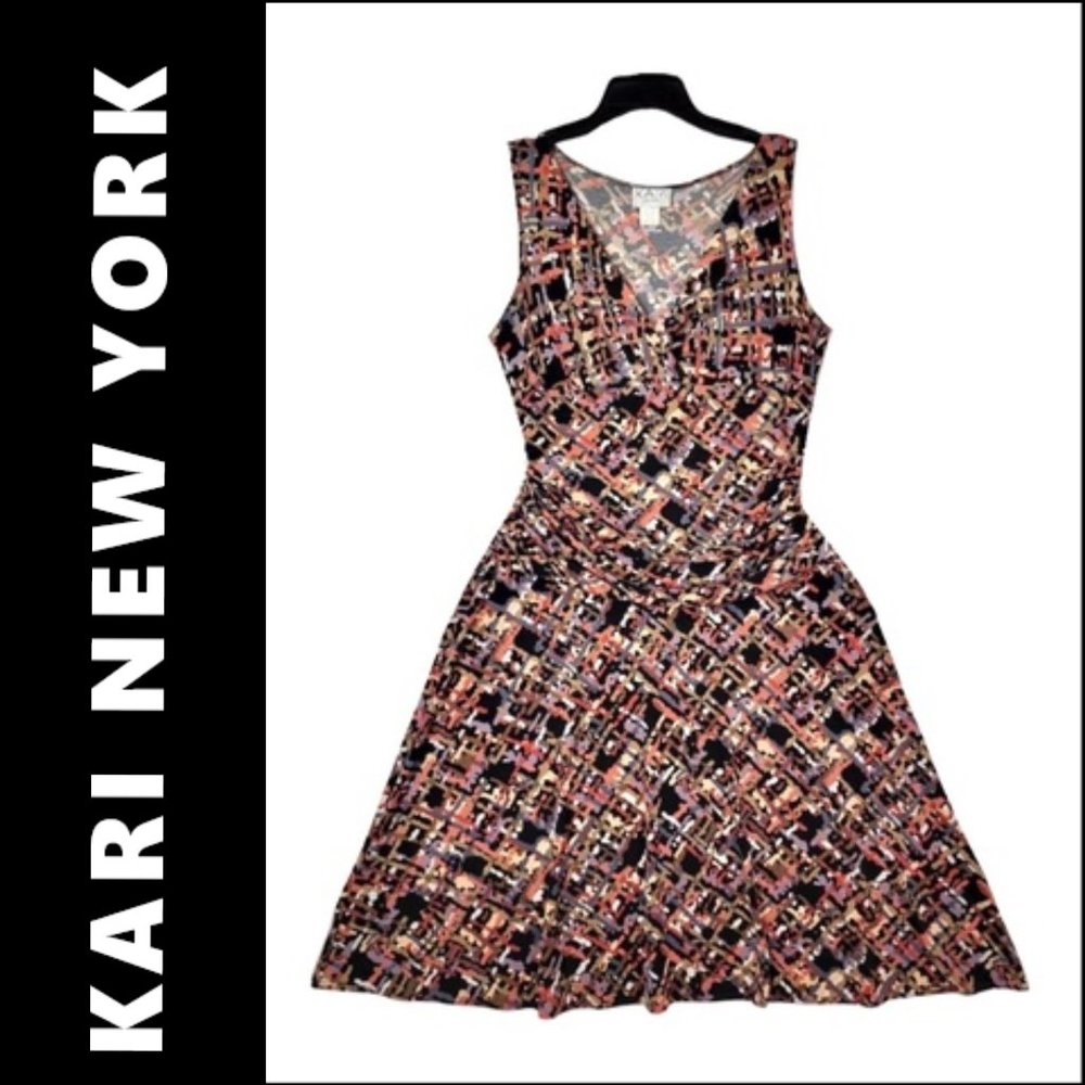 Kari New York Dress Size 14P Women Sleeveless Fit & Flare